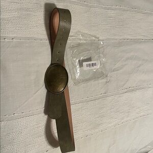 Olive Green Belt with Gold Buckle